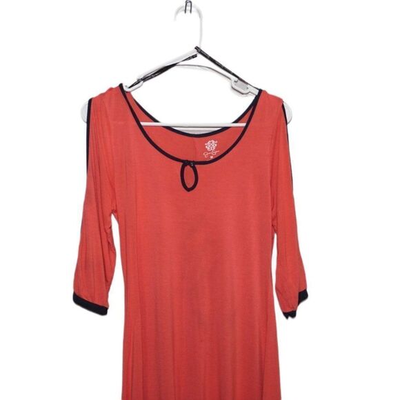 Jessica Simpson 'Melissa' Orange Quarter Sleeve Midi Dress, Medium - Picture 3 of 5